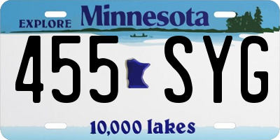MN license plate 455SYG