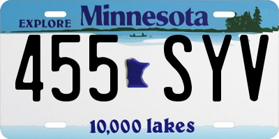 MN license plate 455SYV