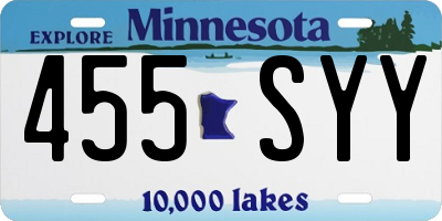 MN license plate 455SYY