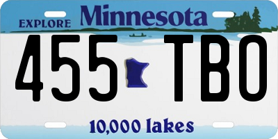 MN license plate 455TBO