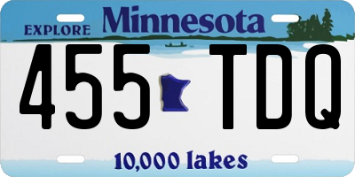 MN license plate 455TDQ