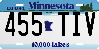 MN license plate 455TIV