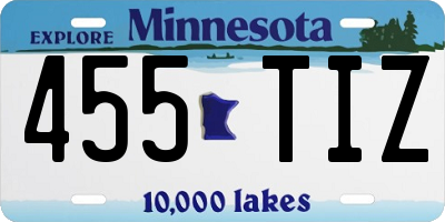 MN license plate 455TIZ