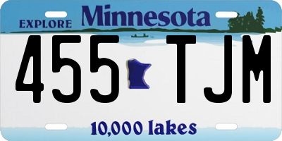 MN license plate 455TJM