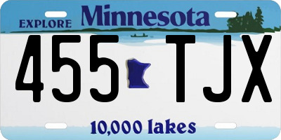 MN license plate 455TJX