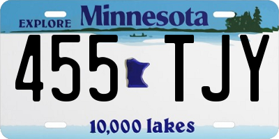 MN license plate 455TJY