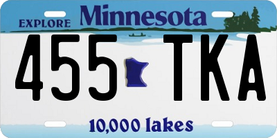MN license plate 455TKA
