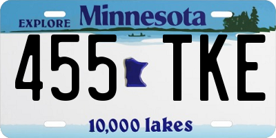 MN license plate 455TKE