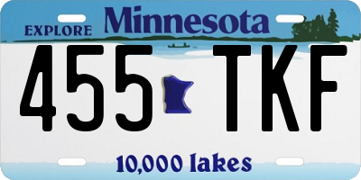 MN license plate 455TKF