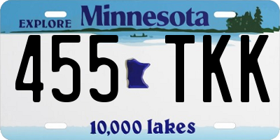 MN license plate 455TKK