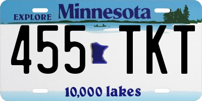 MN license plate 455TKT