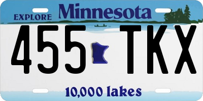 MN license plate 455TKX