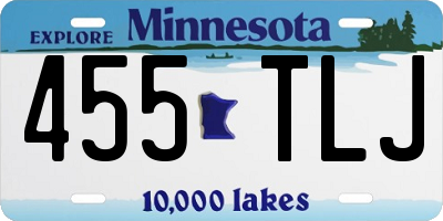MN license plate 455TLJ