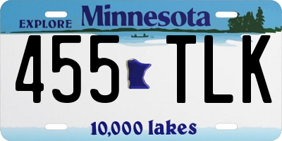 MN license plate 455TLK