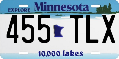 MN license plate 455TLX