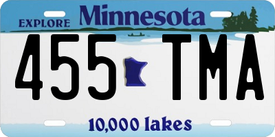 MN license plate 455TMA