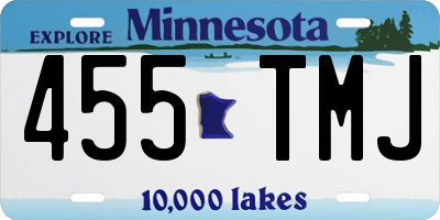 MN license plate 455TMJ