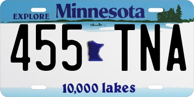 MN license plate 455TNA