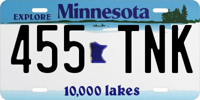 MN license plate 455TNK