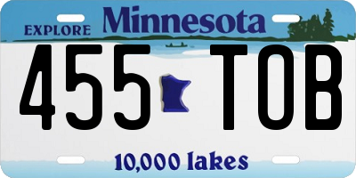 MN license plate 455TOB