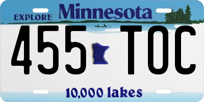 MN license plate 455TOC