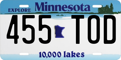 MN license plate 455TOD
