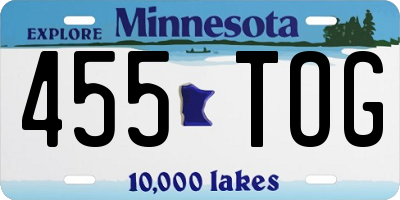 MN license plate 455TOG