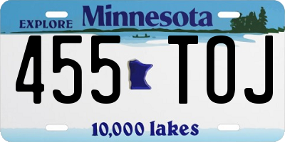 MN license plate 455TOJ