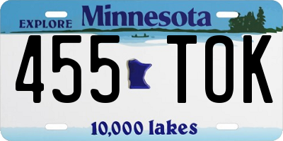 MN license plate 455TOK