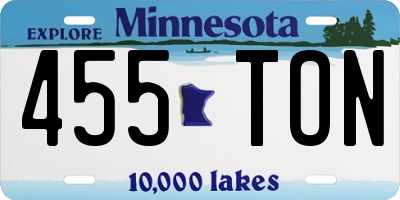 MN license plate 455TON