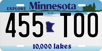 MN license plate 455TOO