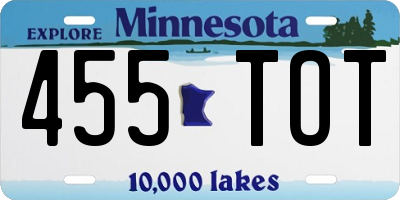 MN license plate 455TOT
