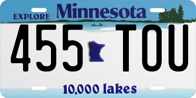 MN license plate 455TOU