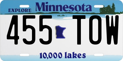 MN license plate 455TOW