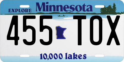 MN license plate 455TOX