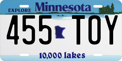 MN license plate 455TOY