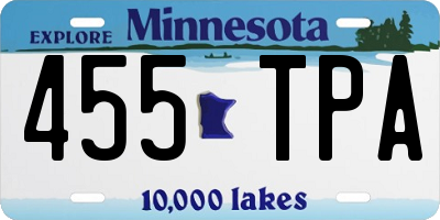 MN license plate 455TPA
