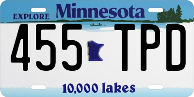 MN license plate 455TPD