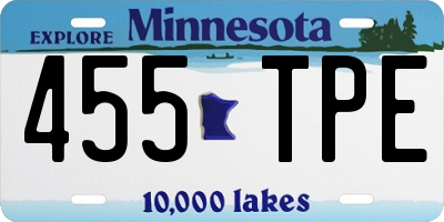 MN license plate 455TPE