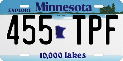 MN license plate 455TPF