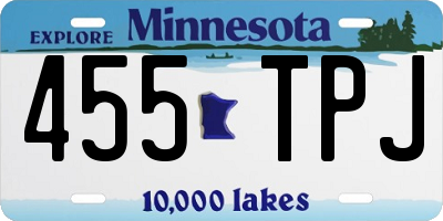 MN license plate 455TPJ