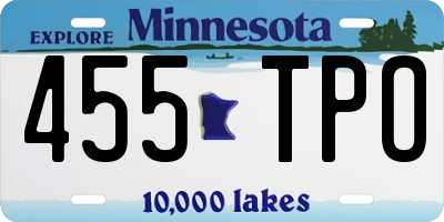 MN license plate 455TPO