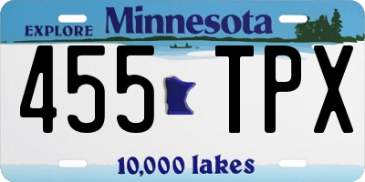 MN license plate 455TPX