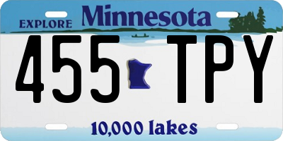 MN license plate 455TPY