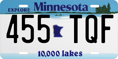 MN license plate 455TQF