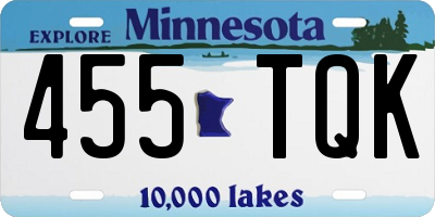 MN license plate 455TQK
