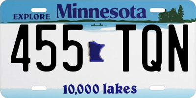 MN license plate 455TQN