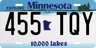 MN license plate 455TQY