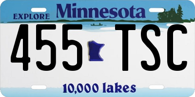 MN license plate 455TSC