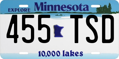 MN license plate 455TSD